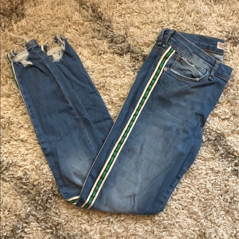 Zara striped jeans